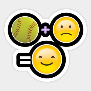 Softball Happy Sticker